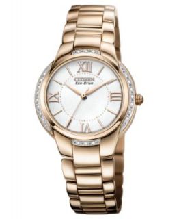 Citizen Watch, Womens Eco Drive Ciena Rose Gold Tone Stainless Steel