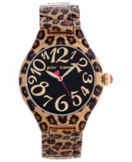 Betsey Johnson Watch, Womens Leopard Print Leather Strap BJ00068 05