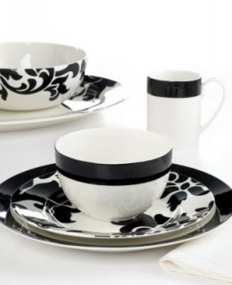 Martha Stewart Collection Dinnerware, Classic Band and Lisbon Black