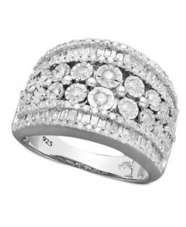 Diamond Ring, Sterling Silver Diamond Twist Ring (1 ct. t.w.)   Rings