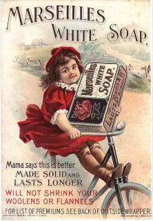 FA 1898 Marseilles White Soap Victorian Child Poster Bike Advertising