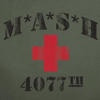 Mash 4077th TV Division Vintage Style Distressed Citcom Army Green T
