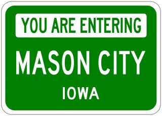 Mason City Iowa You Are Entering Aluminum City Sign