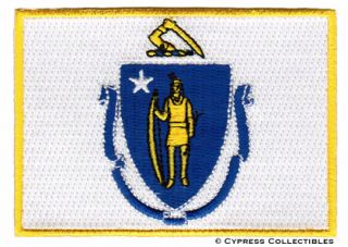Massachusetts State Flag Embroidered Iron on Patch New