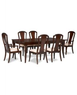 Lux Dining Room Furniture, 7 Piece Set (Table, 4 Side Chairs and 2 Arm