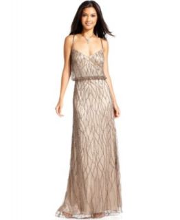 Lauren Ralph Lauren Petite Dress, Sleeveless Metallic Jersey Gown