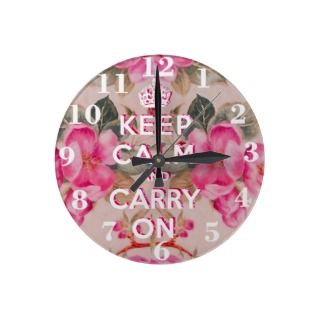 Girly keep calmVintage pink elegant floral roses Stickers