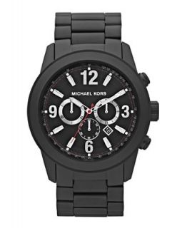 Michael Kors Watch, Mens Chronograph XL Runway Black Plated Stainless