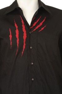 Mens New Tiger Design Graphic Hot Black Long Sleeve Button Dress Shirt