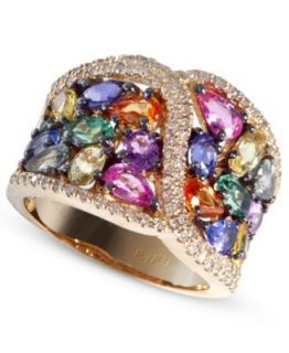EFFY Collection 14k Gold Ring, Multicolor Sapphire (5 ct. t.w.) and