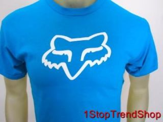 NWT Fox Racing Co logo tee shirt short sleeve mens blue sizes S/M/L