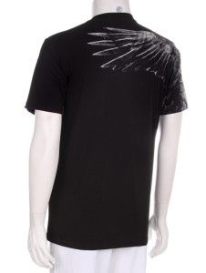 Eagle Design V Neck Animal Print Mens New Black Cotton T Shirt