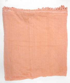 Matta Dupatta Peach Silk Tassel Detail Large Scarf Wrap