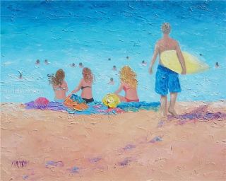 Beach Painting Original Oil Painting by Matson