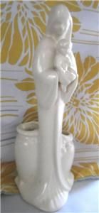 Vintage Haeger Pottery Virgin Mary and Baby Jesus Statue Planter