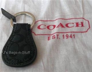 Coach Signature C Black Tear Drop Key Ring Fob Chain 92699 New
