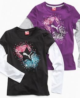 Puma Kids T Shirt, Little Girls Glitter Star Tee