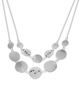 Kenneth Cole New York Necklace, Silver tone Circle Disc Two Row