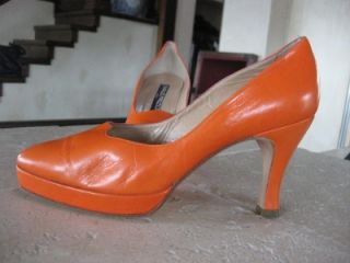 Maud Frizon Shoes Vintage Never Worn Orange Lime Size 7
