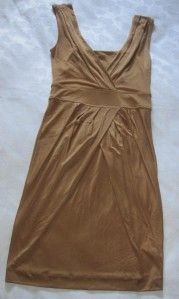 Golden Brown Banana Republic Sleeveless Versatile Silk Blend Dress S
