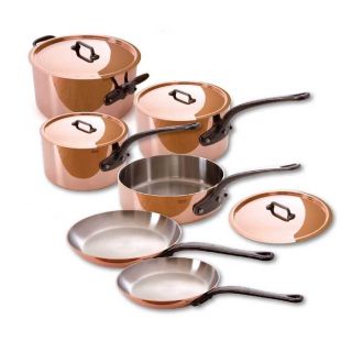 Mauviel Cookware MHeritage 150C 10 Piece Copper Stainless Cookware