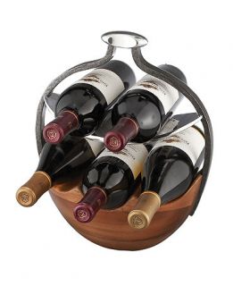 Nambe Wine Rack, Anvil Wood Wine Basket   Serveware   Dining