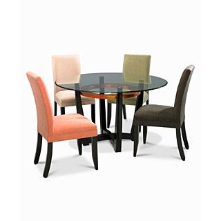 Cappuccino Dining Room Furniture, Round 5 Piece Set (Table and 4