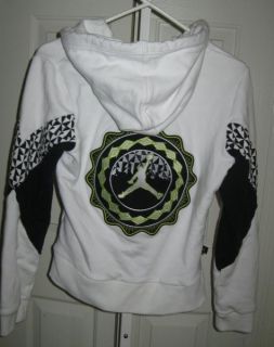 Jacket Hoodie Sweatshirt M 10 12 yr White Black Limebasketball