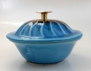 Maurice of California Vintage Mid Century Pottery Turquoise Covered