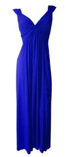 Classic Royal Blue Twist Front Maxi Dress Size 18 New