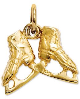 14k Gold Charm, 3D Ice Skates Charm   Bracelets   Jewelry & Watches