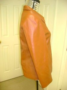 Maximo Luciano Womens Brown Leather Jacket Sz M Made Italy Barely