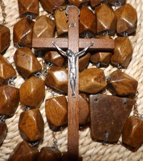 Antique Monks Rosary Handmade Wood Deluxe Catholic Incredible Find