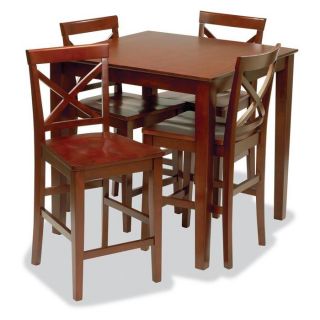 Stakmore Metro Style Pub Table and Chairs Set Cherry