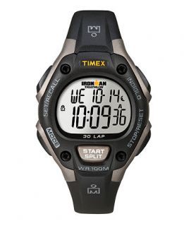 Timex Watch, Womens Digital Ironman 30 Lap Black Resin Strap T5E961UM
