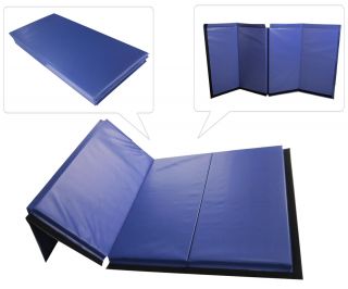 x8x2Thick Folding Panel Gymnastic Mat Gym Exercise Mat Pad Blue
