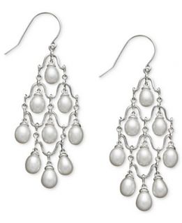 Pearl Earrings, Sterling Silver Cultured Freshwater Pearl Chandeliers