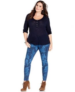 Lucky Brand Jeans Plus Size Jeans, Ginger Floral Print Skinny