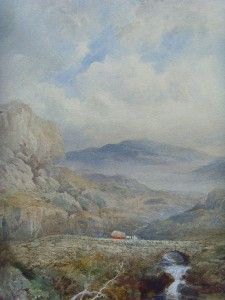 CHARLES MCARTHUR ACT. 1860 1880s LARGE WATERCOLOUR COUNTRY LANDSCAPE