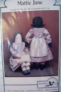 Wren Folk Rag Doll Pickaninny Mammy Mattie Jane Pattern Clothes too FF