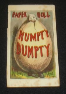 McLoughlin Brothers NY Humpty Dumpty Paper Doll Collectors Must L K