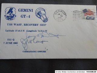Gemini 4 USS Wasp Captains Cover Orig Signed McDivitt Space