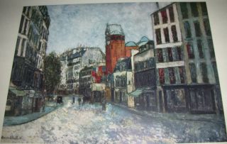 Vintage Print Rue Des Abbesses by Maurice Utrillo ✿