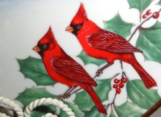 Franklin Mint Christmas Cardinals Limited Edition Collector Plate COA