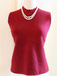 Eileen Fisher Red Wool Sweater Top P M