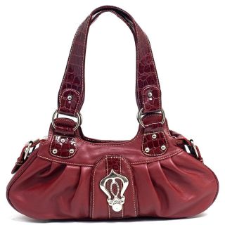 Stand out at a party with this lavish handbag made of soft, faux