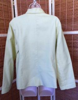 Eileen Fisher Light Green Double Breasted Cotton Blend Jacket M