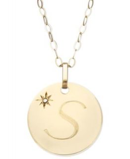 14k Gold Necklace, Letter S Scroll Pendant   Necklaces   Jewelry