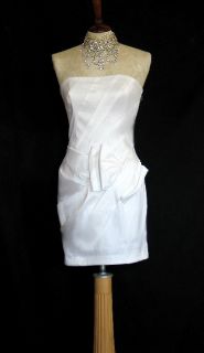 Jessica McClintock 54303 White Taffeta Dress Size 6
