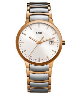 Rado Watch, Mens Swiss Centrix Two Tone Stainless Steel Bracelet 38mm